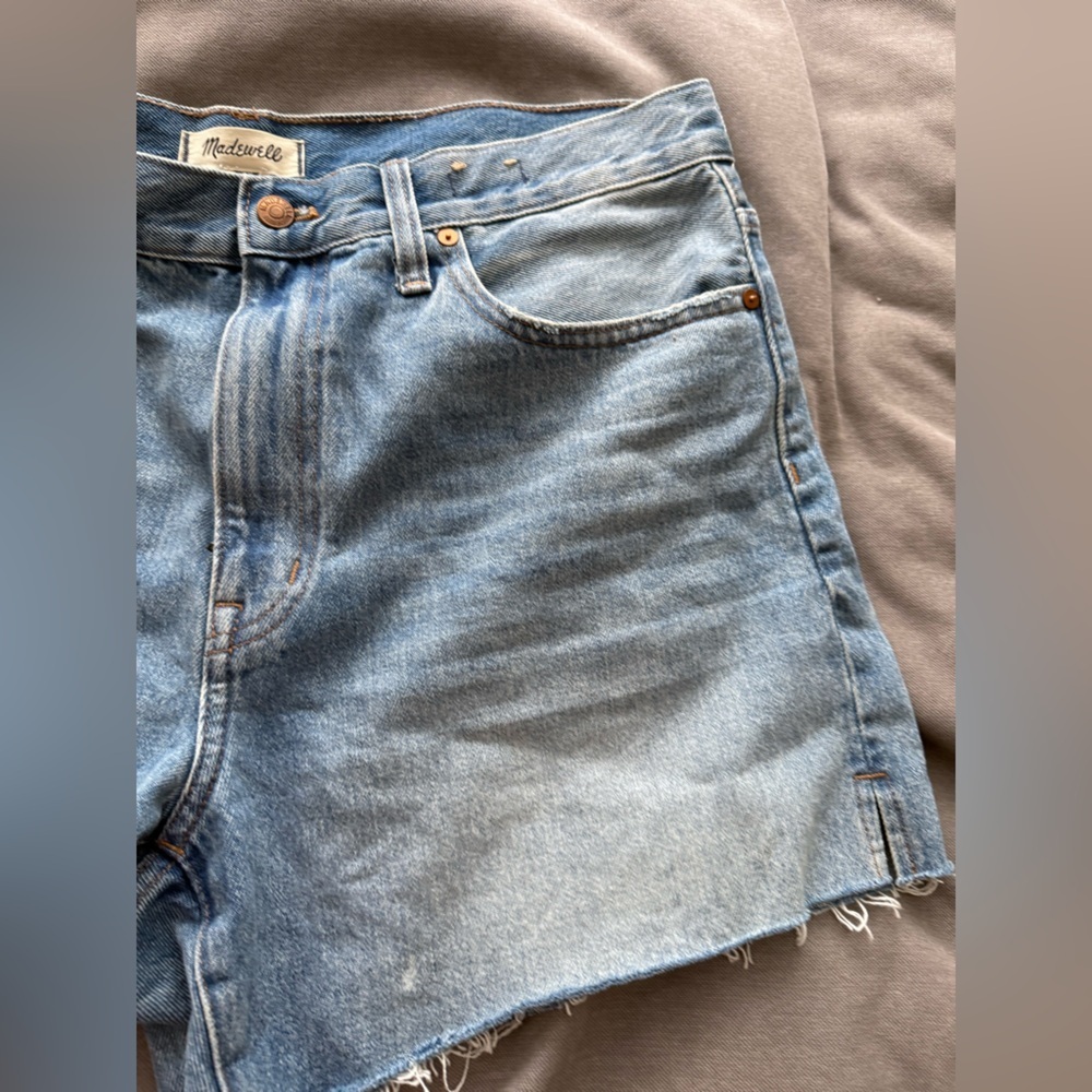 Madewell Blue Jean Shorts with Distressed Finish - Picture 6 of 9